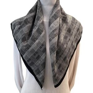 Vintage 80s Plaid Scarf Wrap Womens Woven Career Grandma Mob Wife